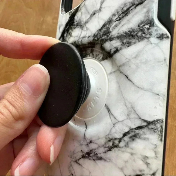 OtterBox x PopSocket iPhone 9 Pro Phone Case, Marble Pattern, Black/White - Picture 10 of 15